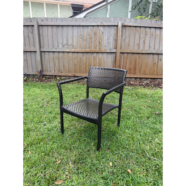 Contemporary Dedon Holiday Collection — Set of 6 Armchairs & 3 Side Tables, Commercial Hospitality Grade For Sale - Image 3 of 6