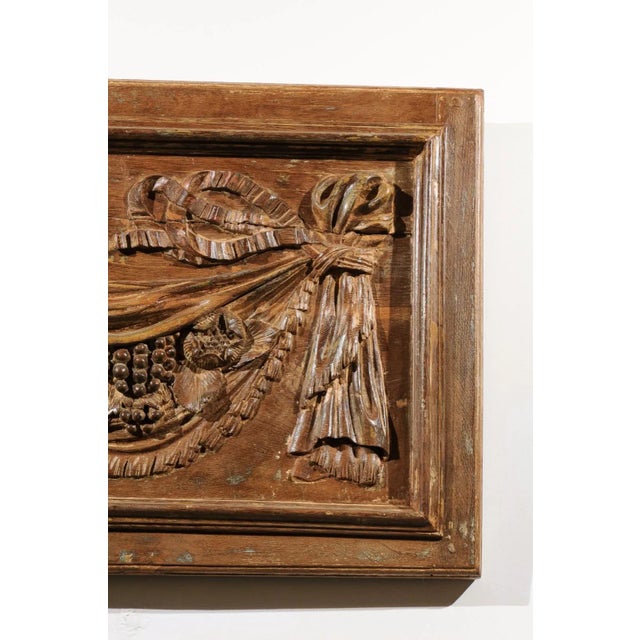 Brown 18th Century Architectural Panels with Swags Hand Carved in Low-Relief - A Pair For Sale - Image 8 of 13