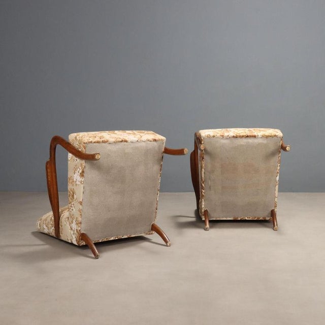 Wood Vintage Armchairs in Beech and Fabric Upholstery, 1960s, Set of 2 For Sale - Image 7 of 9