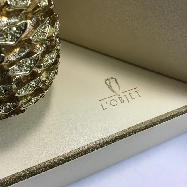 Gold 2000’s L’Objet Gold-Plated Salt and Pepper Shakers- a Pair For Sale - Image 8 of 12