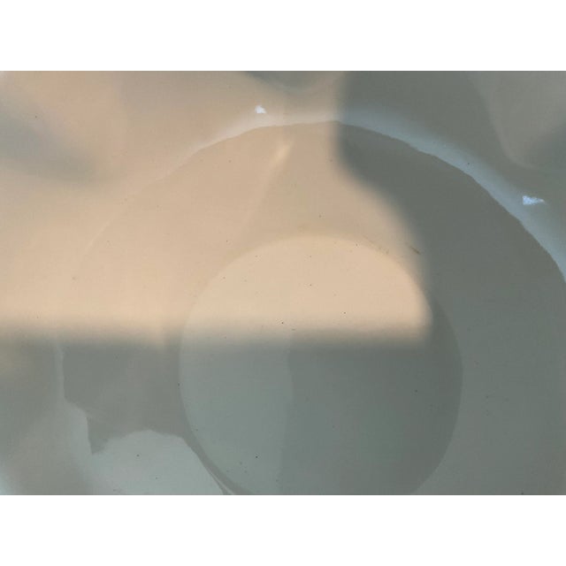 Shabby Chic Vintage Los Angeles Pottery by N S Guston Co. Christmas Holly Punch Bowl For Sale - Image 3 of 5