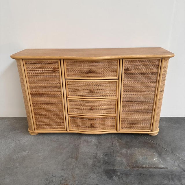 Vintage Sideboard in Curved Rattan For Sale - Image 12 of 12