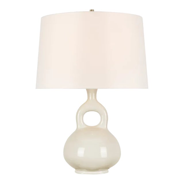 Champalimaud for Visual Comfort Signature Lamu Large Table Lamp in Ivory with Linen Shade For Sale