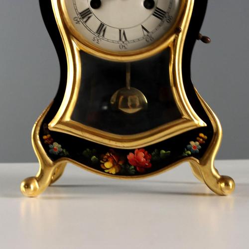 Wood Vintage Table Clock in Lacquered Wood, 1950s For Sale - Image 7 of 10