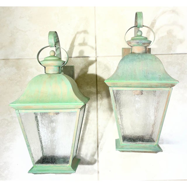 Pair of Vintage Solid Brass Lanterns - Timeless Elegance for Your Home For Sale - Image 16 of 18