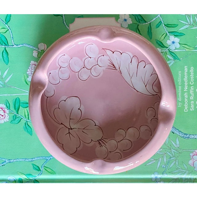 Vintage Hand Painted Pink Italian Ashtray / Catchall For Sale - Image 4 of 9