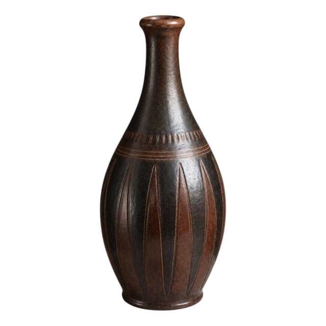 Mid-Century Modern Swedish Wallåkra Stoneware Vase by Arthur Andersson, 1950s For Sale