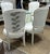 Set of 8 Louis XVI Style White Upholstered Dining Chairs For Sale - Image 4 of 12