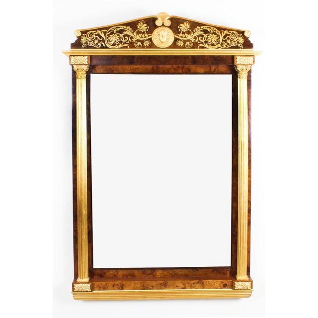 Antique French Burr Walnut Parcel Gilt Mirror, 1800s For Sale - Image 11 of 12