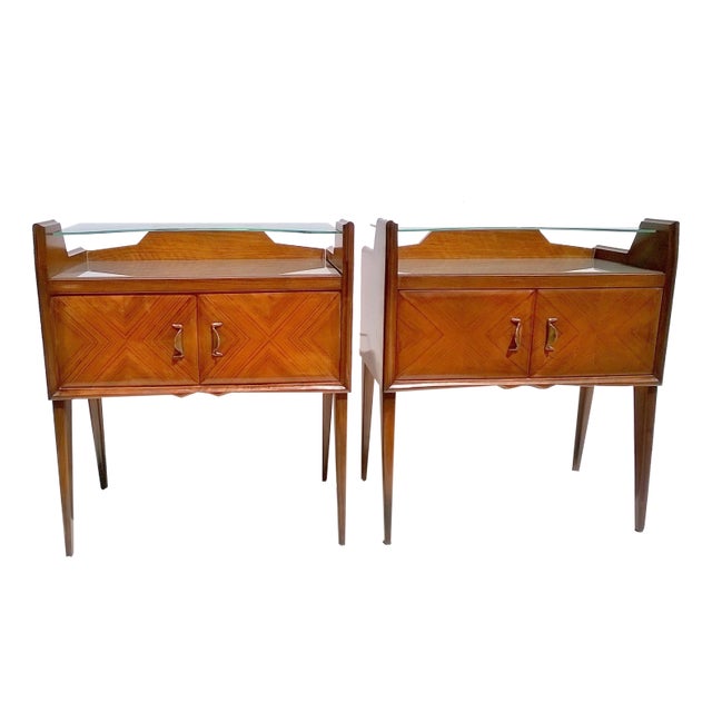 Vintage Teak Nightstands by Paolo Buffa, 1940s, Set of 2 For Sale