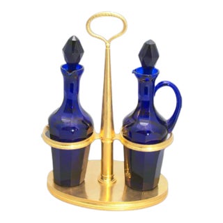 Pampaloni Gilt Sterling Silver Cruet Set Bottles - Set of 3 For Sale