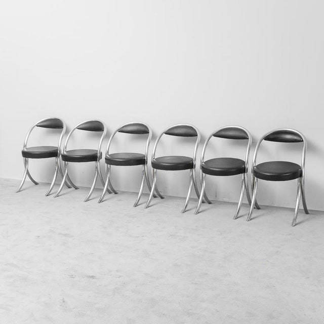Chairs in Eco-Leather in the Style of Giotto Stoppino, 1970s, Set of 6 For Sale - Image 12 of 12
