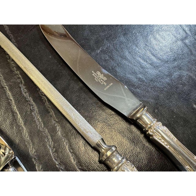 Russell Pattern Silver-Plated Carving Set by Mappin & Webb, Set of 3 For Sale - Image 3 of 4