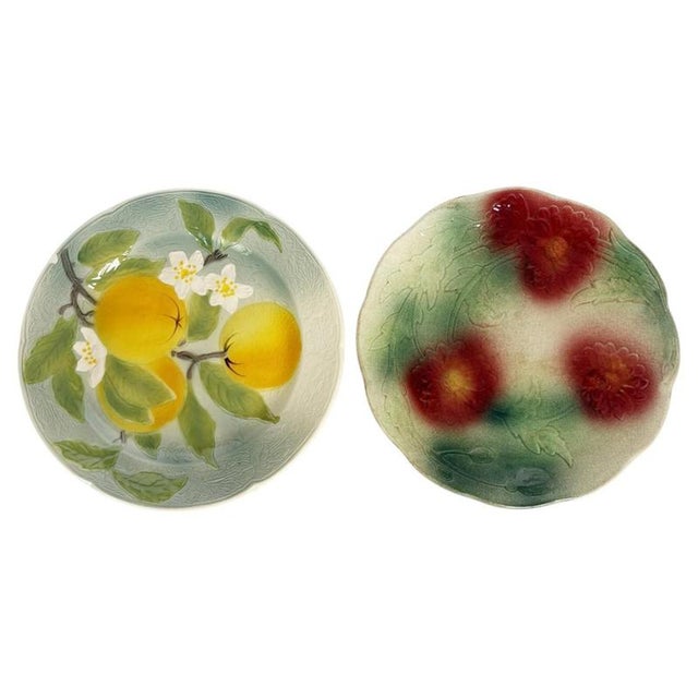Majolica Plates, France, 20th Century, Set of 2 For Sale - Image 15 of 15