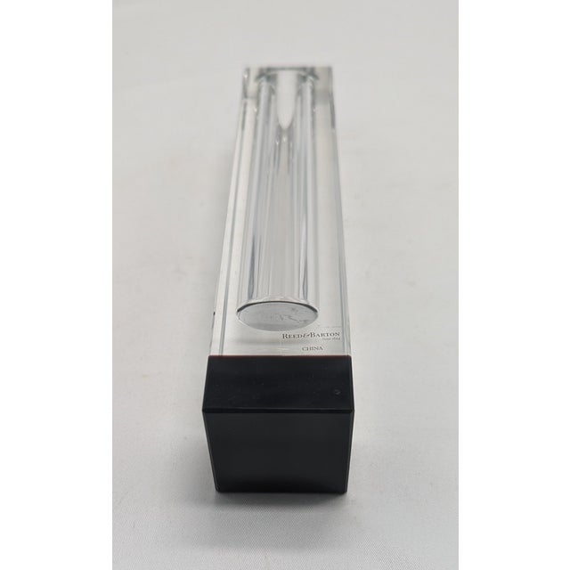 Gorgeous rectangular crystal vase with black accents by Reed & Barton. Approximately 7.5" tall x 1.5" x 1.5". Excellent...