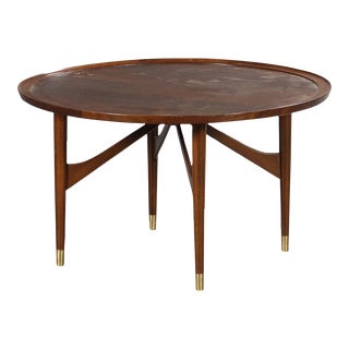 Round Nutwood Coffee Table by William Watting For Sale