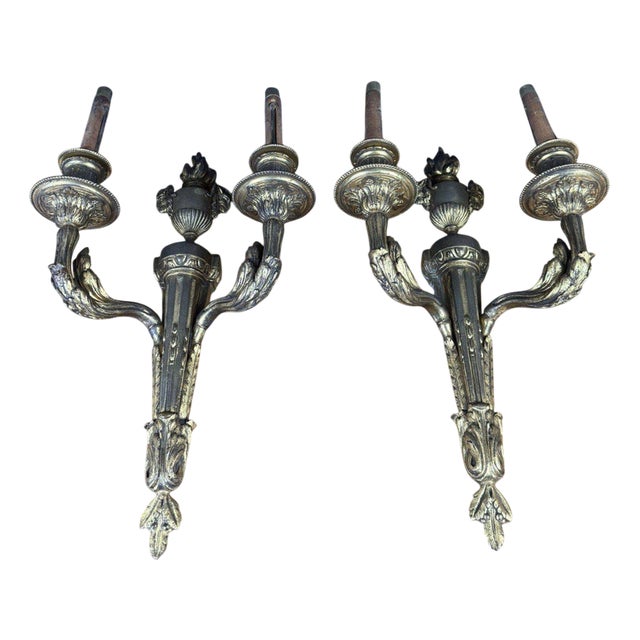 Lxvi Style Wall Lights in Gilt Bronze, Set of 2 For Sale