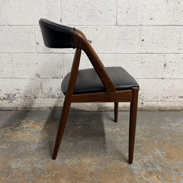 Black Set of 6 Kai Kristiansen Attributed Model 31 Danish Modern Teak Dining Chairs, Schou Andersen 1960's For Sale - Image 8 of 14