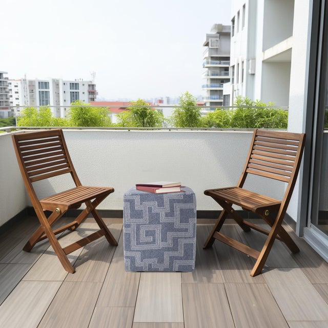 Blue Indoor/Outdoor Universal Cube Syros Denim For Sale - Image 8 of 9