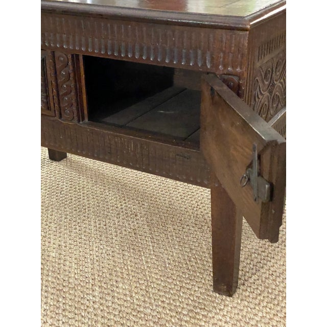Wood Antique English Carved Storage Chest with Lift Top For Sale - Image 7 of 13