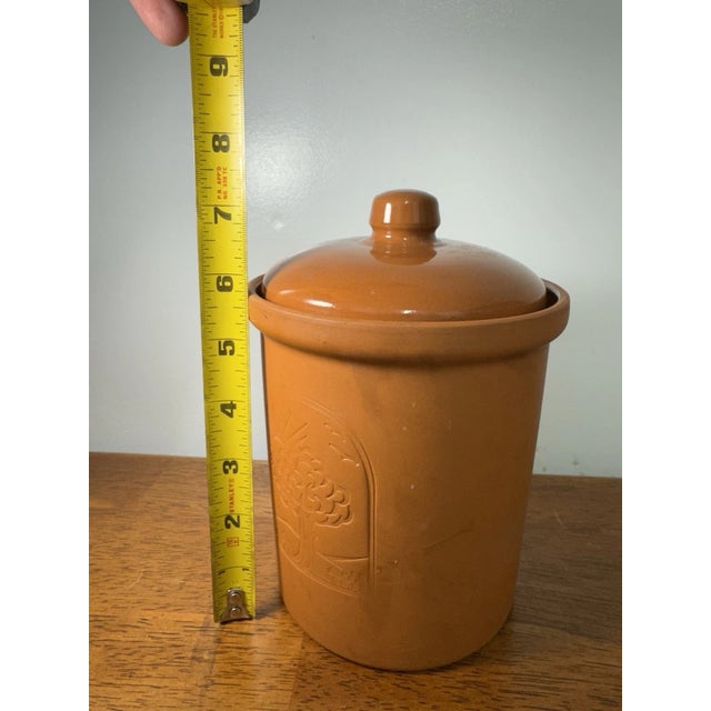 Vintage Portuguese Terracotta Pottery Jar W/ Lid | Rustic Portugal Clay Canister For Sale - Image 13 of 14