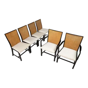 Ebonized Dining Chairs with Cane Backs by Michael Taylor for Baker Furniture, circa 1960s - Set of 6