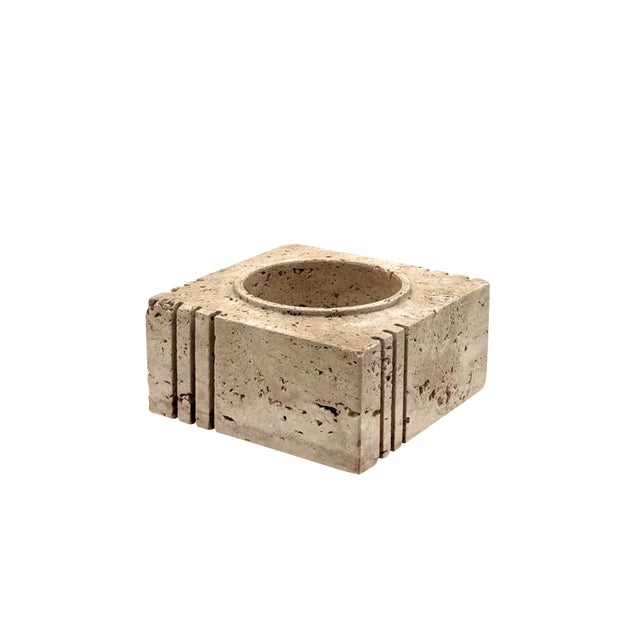 Travertine Cubic Vide Poche / Ashtray, Cerri Nestore, Italy, 1970s For Sale - Image 4 of 10