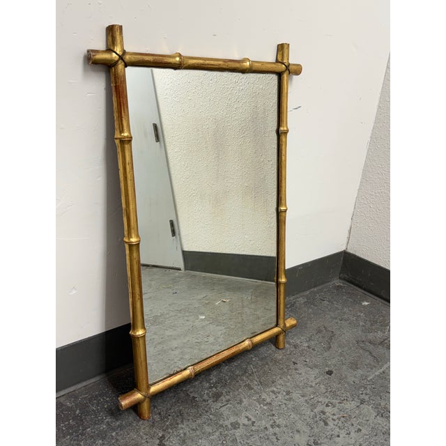 Traditional Giltwood Faux Bamboo Wall Mirror For Sale - Image 3 of 12