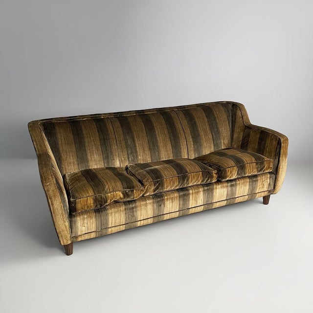 Art Deco Italian Striped Velvet Sofa, 1930s For Sale - Image 15 of 15