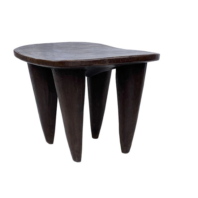 1980s Large Vintage African Senufo Table / Stool I Coast 28" W For Sale - Image 5 of 8