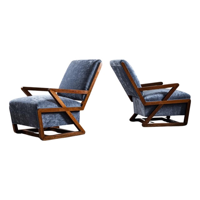 Lounge Chairs, Italian Manufactory, 1940s For Sale