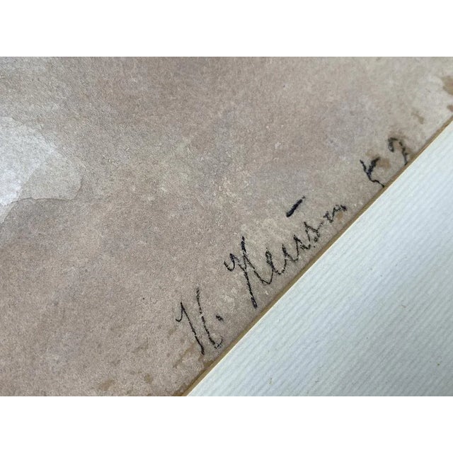 Heinrich Heuser, Unfinished Study of a Harbor View, Port of Ischia, 1950, Watercolor For Sale - Image 7 of 12