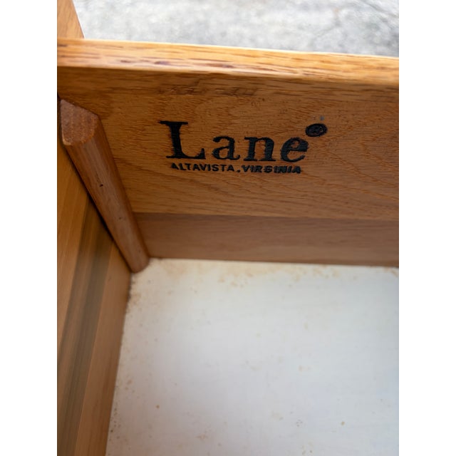 Wood Refinished Mid-Century Modern Burl Wood Highboy Dresser in a Milo Baughman Style by Lane Altavista. Circa 1970s For Sale - Image 7 of 18
