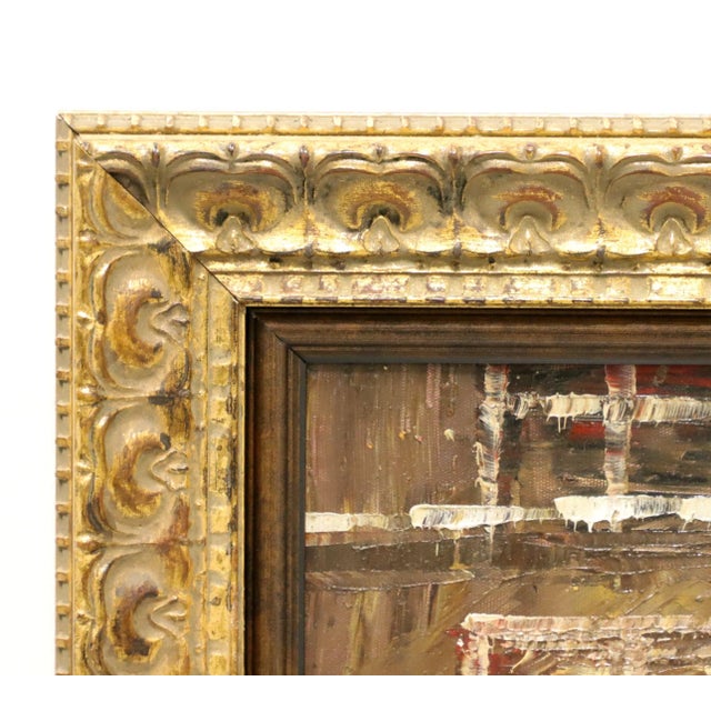 Wood 20th Century Original Oil on Canvas - American Street Scene - Signed For Sale - Image 7 of 8