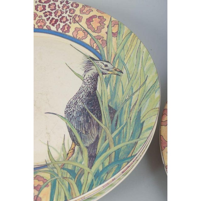Large Savane Dinner Plates in Faience from Gien, France, 1980s, Set of 6 For Sale - Image 3 of 6