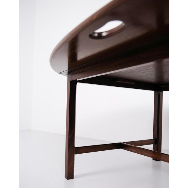 Wood Vintage Coffee Table in Mahogany with Brass Fittings, 1930s For Sale - Image 7 of 12