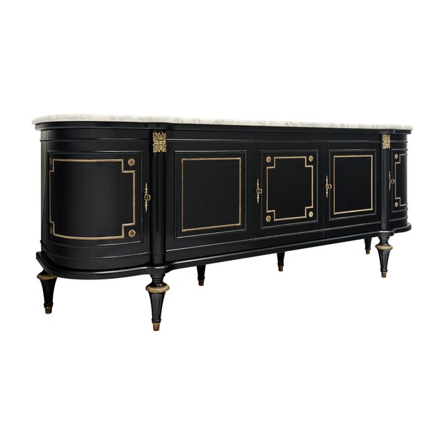 French Grande Louis XVI Demilune Buffet For Sale - Image 3 of 9