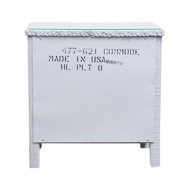 Lexington / Henry Link Country Cottage Style 24" White Wicker Two Drawer Nightstand 477-621 For Sale - Image 12 of 14