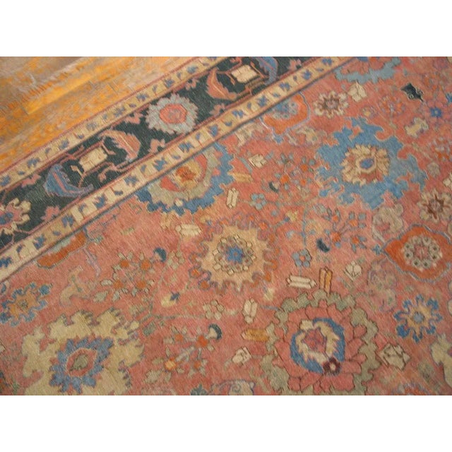 Excellent Orange Salmon Color With Special Medallion Design Antique Persian N E Rug For Sale In New York - Image 6 of 6
