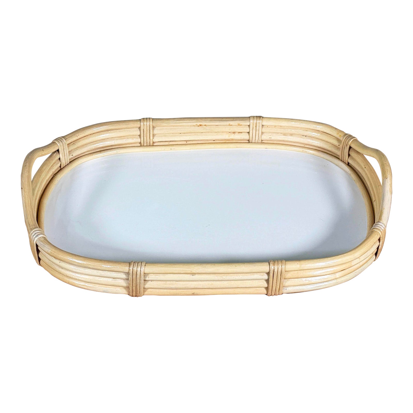 Vintage Rattan / Bamboo Serving Tray or Bar Tray