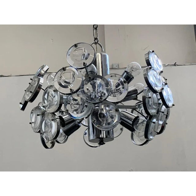 Silver Sputnik Chandelier with 10 Lights by Oscar Torlasco For Sale - Image 8 of 17
