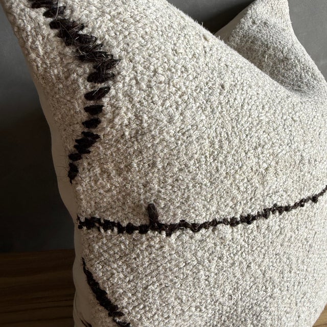 Vintage Rug Pillow Cover With Original Seams For Sale - Image 4 of 7