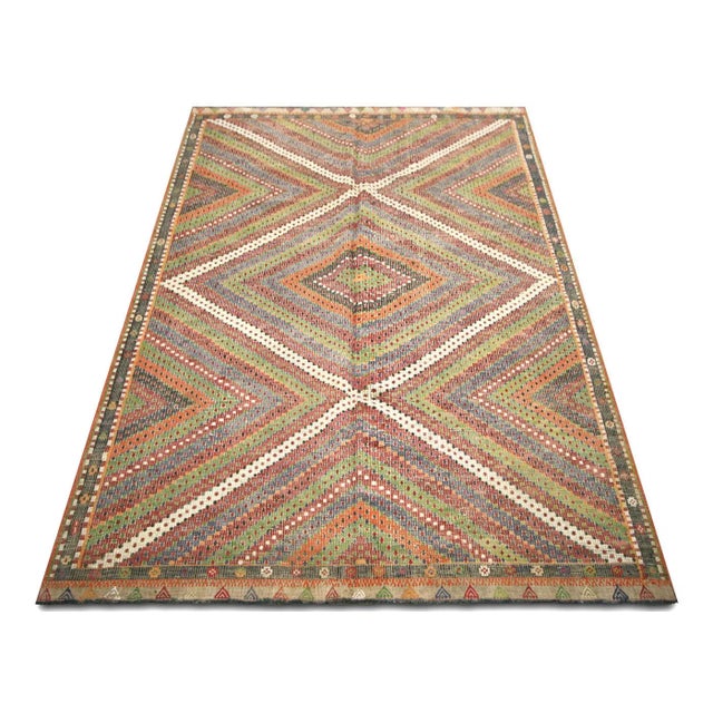 1950s 1950s Turkish Kilim For Sale - Image 5 of 6