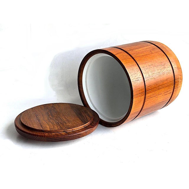 Mid-Century Modern 1970s Teak Wood Ice Bucket For Sale - Image 3 of 13