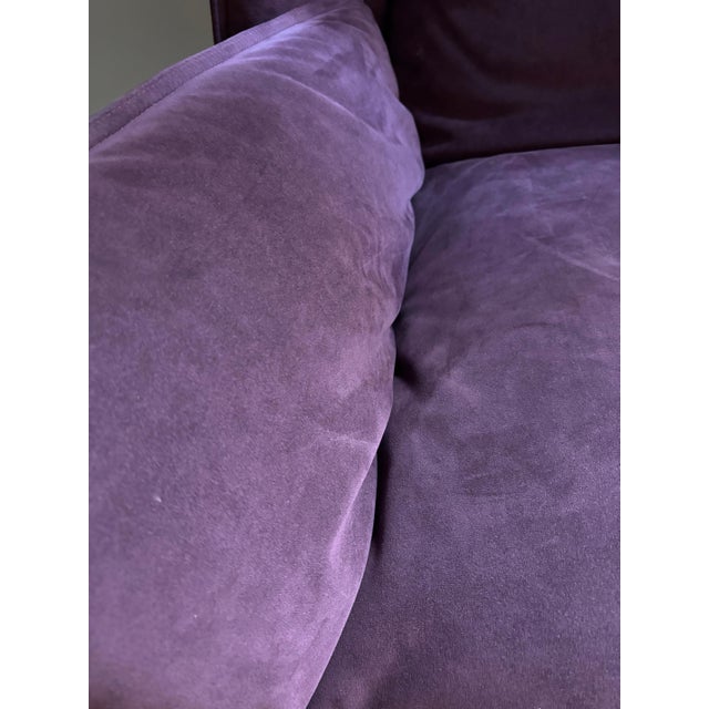 Ligne Roset Toa Armchair DETAILS: - Upholstered in a gorgeous purple alcantara fabric. - Sculpted upholstered seating -...