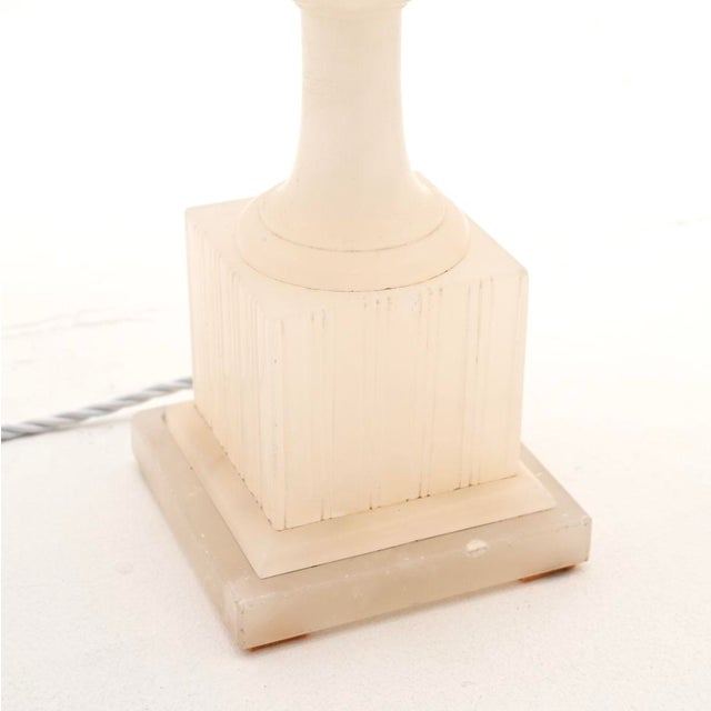 Stone Large Antique Italian Alabaster Table Lamps, 1930, Set of 2 For Sale - Image 7 of 11