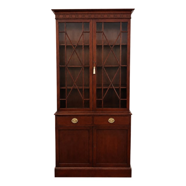 1945 Rway Furniture Co. Mahogany Georgian Revival China Cabinet for Jh Biggar Furn. Pasadena, Ca For Sale