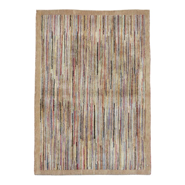 Galerie Shabab Collection Mid-20th Century Chinese Art Deco Throw Rug For Sale