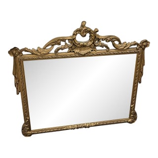 1920s Ornate Gold Wood Mirror For Sale