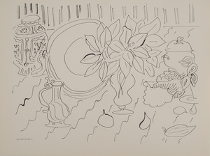 Henri Matisse, Nature morte au bouquet de lys, Lithograph